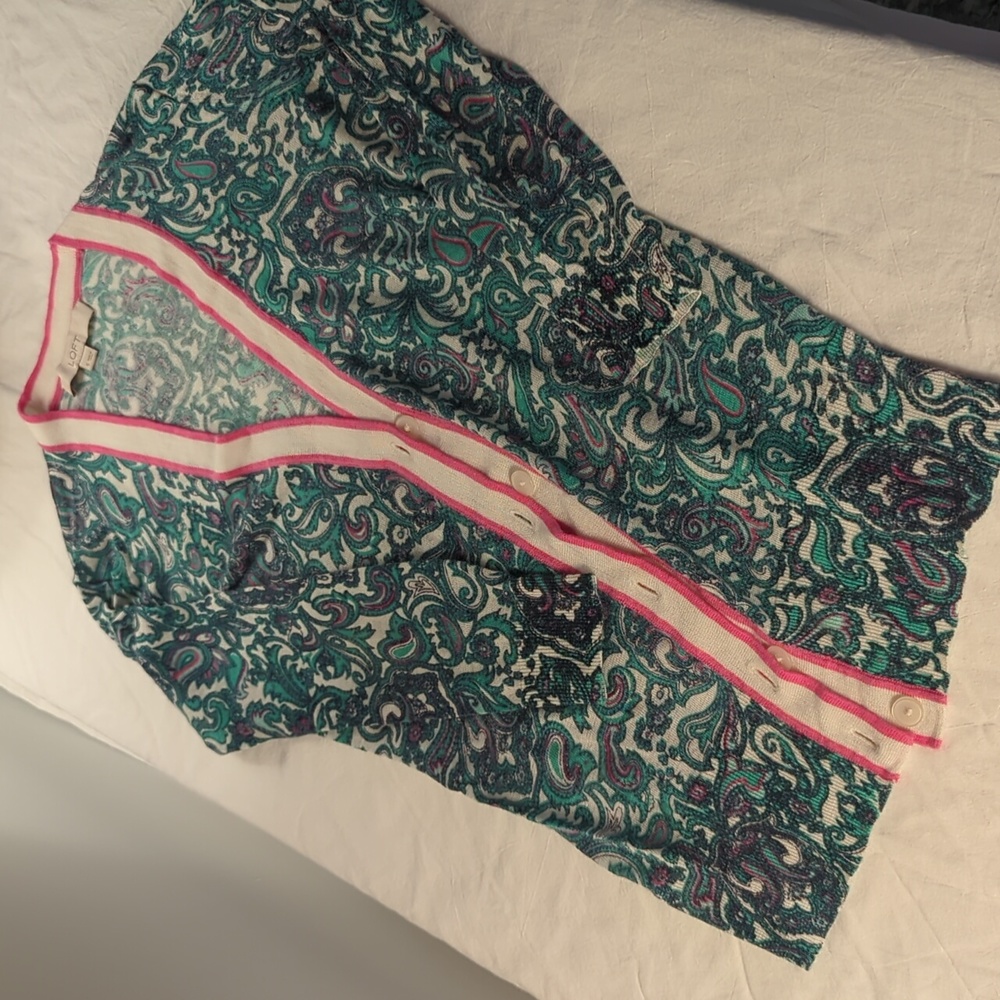 3/4 Sleeve Loft Paisley Cardigan